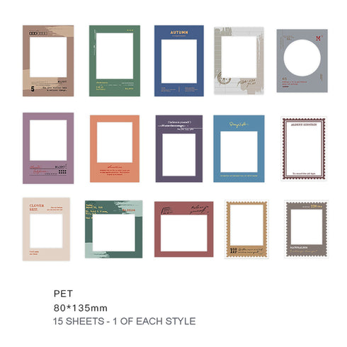 TRANSPARENT PET Picture FRAME Stickers Music Theme Stickers Border Stickers Photo Frame Stickers Photography Frame Stickers