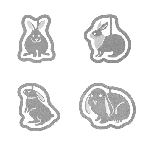 MIDORI E-Clip Etching Clip RABBIT Bunny Bunnies Paper Clips
