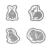 MIDORI E-Clip Etching Clip RABBIT Bunny Bunnies Paper Clips