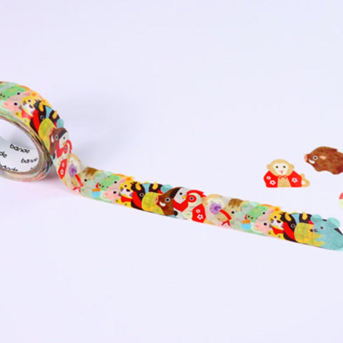 CHINESE ZODIAC | Bande Washi Tape Masking Tape Sticker Roll BDA332 200 Stickers
