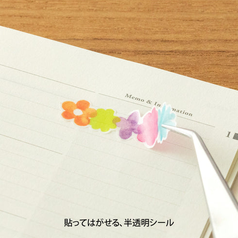 Midori Seal Collection TRANSLUCENT FLORAL Planner Stickers Date Stickers Date Frame Date Highlighter | 2533