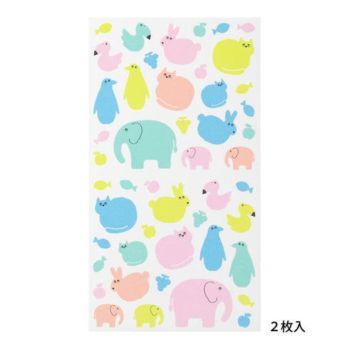 Midori Seal Collection TRANSLUCENT ANIMAL Planner Stickers Elephant Stickers Cat Stickers Date Stickers Date Frame Date Highlighter | 2537