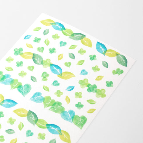 Midori Seal Collection TRANSLUCENT LEAVES Planner Stickers Leaf Stickers Green Stickers Date Stickers Date Frame Date Highlighter | 2535
