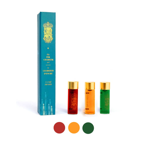 Ferris Wheel Press HOME & HOLLY Collection 3 Pack Charger Samples Shimmer Ink Set Fountain Pen Ink Dip Pen Ink | Three 5ml Bottles SPC