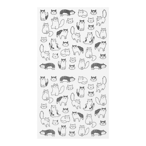 Midori Seal Collection Chat CAT KITTEN Stickers Transparent Stickers Planner Stickers Black & White Stickers | 2554