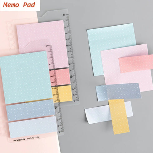 Kokuyo 2Way BLUE Sticky Pads Loose Leaf Smart Ring Binder Spiral Notebook with Ruler Index Sticky Notes Planner Sticky | 20 Sheets WSG-RUT41