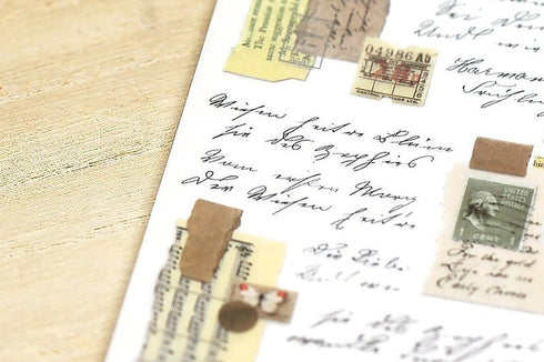 MU Lifestyle Print-On Stickers Rub-On Stickers Transfer Stickers Translucent Stickers 162 | Handwriting Cursive Love Notes Vintage Paper