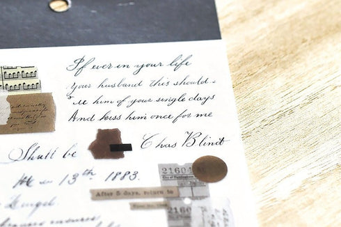 MU Lifestyle Print-On Stickers Rub-On Stickers Transfer Stickers Translucent Stickers 162 | Handwriting Cursive Love Notes Vintage Paper