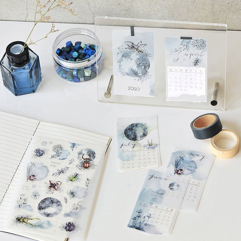 MU Lifestyle Print-On Stickers Rub-On Stickers Transfer Stickers Translucent Stickers 125 | Insects Globe Flowers