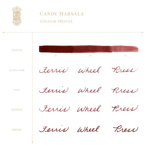Ferris Wheel Press CANDY MARSALA Fountain Pen Ink Dip Pen Ink Calligraphy Ink Bottle Ink | 38ml