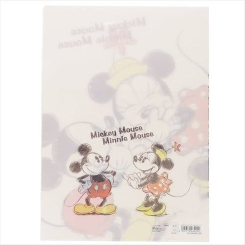 Sunstar A4 MICKEY & MINNIE Mouse Single Pocket Index Clear Folder Pocket Folder Paper Organization