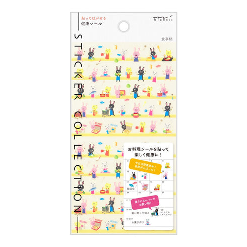 Midori Seal Collection Chat HEALTH MEAL Stickers Transparent Stickers Planner Stickers Healthy Living Exercise Rabbit Bunny | 2556