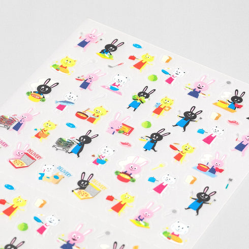 Midori Seal Collection Chat HEALTH MEAL Stickers Transparent Stickers Planner Stickers Healthy Living Exercise Rabbit Bunny | 2556