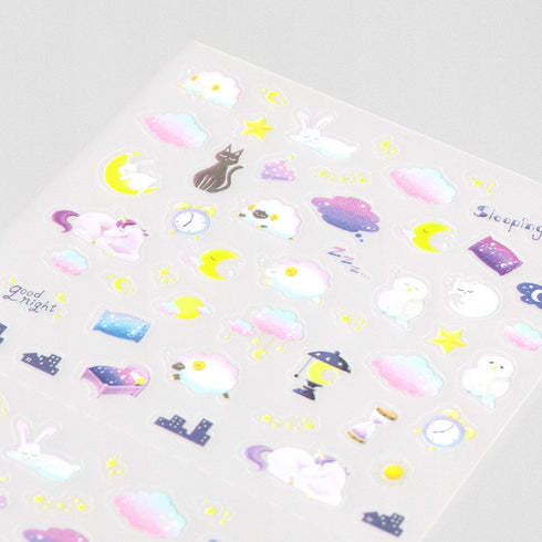 Midori Seal Collection Chat HEALTH SLEEP Stickers Transparent Stickers Planner Stickers Healthy Rest Relaxation | 2557