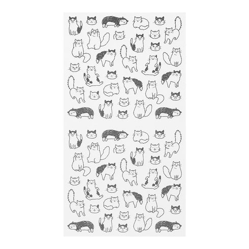 Midori Seal Collection Chat CAT KITTEN Stickers Transparent Stickers Planner Stickers Black & White Stickers | 2554
