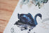 MU Lifestyle Print-On Stickers Rub-On Stickers Transfer Stickers Translucent Stickers 032 | Black Swan Blue Roses