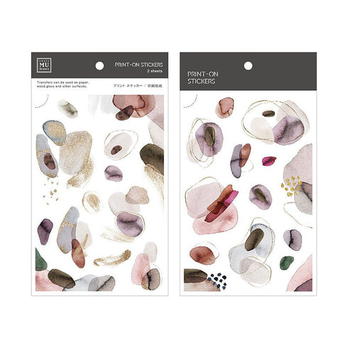 MU Lifestyle Print-On Stickers Rub-On Stickers Transfer Stickers Translucent Stickers 179 | Watercolor Burgundy Coffee Gray Accents