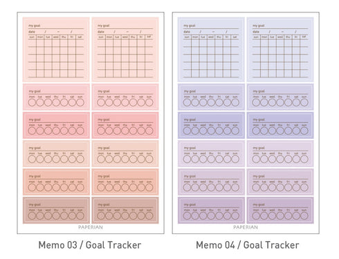 PAPERIAN GOAL Tracker PURPLE Color Palette Stickers Square Stickers Rectangle Stickers Tracking Stickers Color Coordinated Sticker | M4