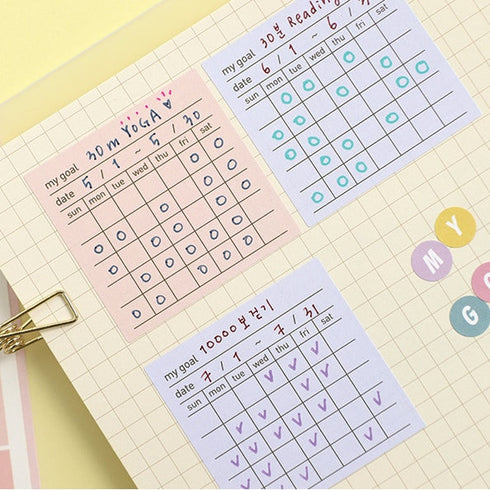 PAPERIAN DAILY Memo BLUE Color Palette Stickers Square Stickers Rectangle Stickers Title Stickers Color Coordinated Sticker | M7