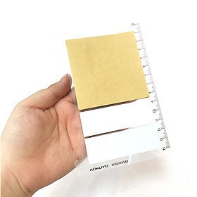 Kokuyo 2Way KRAFT & BLUE Sticky Pads Loose Leaf Smart Ring Binder Spiral Notebook Ruler Index Sticky Notes | 60 Sheets WSG-RUS43
