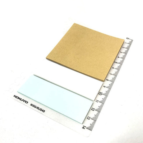 Kokuyo 2Way KRAFT & BLUE Sticky Pads Loose Leaf Smart Ring Binder Spiral Notebook Ruler Index Sticky Notes | 60 Sheets WSG-RUS43