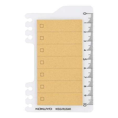 Kokuyo 2Way KRAFT CHECKLIST Sticky Pads Loose Leaf Smart Ring Binder Spiral Notebook Ruler Index Sticky Notes | 40 Sheets WSG-RUS44