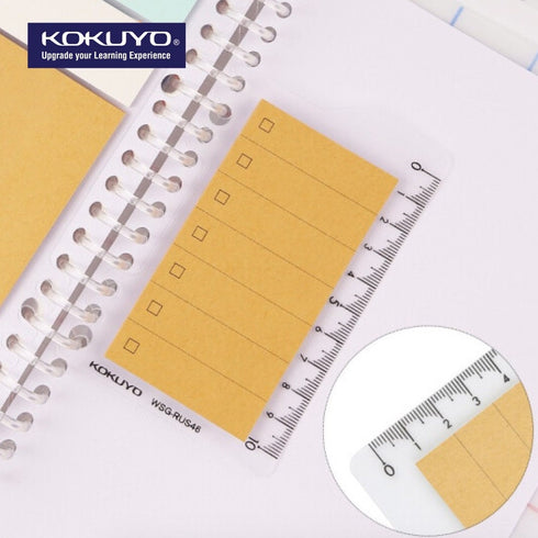 Kokuyo 2Way KRAFT CHECKLIST Sticky Pads Loose Leaf Smart Ring Binder Spiral Notebook Ruler Index Sticky Notes | 40 Sheets WSG-RUS44