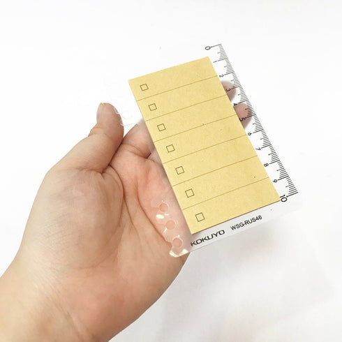 Kokuyo 2Way KRAFT CHECKLIST Sticky Pads Loose Leaf Smart Ring Binder Spiral Notebook Ruler Index Sticky Notes | 40 Sheets WSG-RUS44