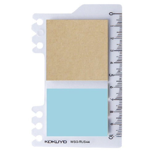 Kokuyo 2Way KRAFT CHECKLIST Sticky Pads Loose Leaf Smart Ring Binder Spiral Notebook Ruler Index Sticky Notes | 40 Sheets WSG-RUS44
