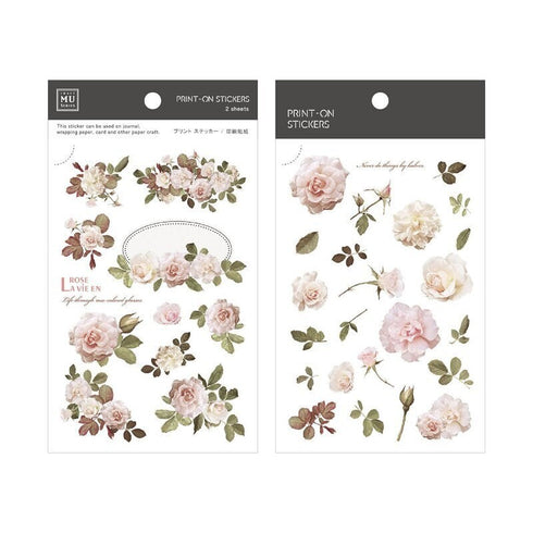 MU Lifestyle Print-On Stickers Rub-On Stickers Transfer Stickers Translucent Stickers 034 | Rose La VIe En