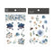 MU Lifestyle Print-On Stickers Rub-On Stickers Transfer Stickers Translucent Stickers 032 | Black Swan Blue Roses
