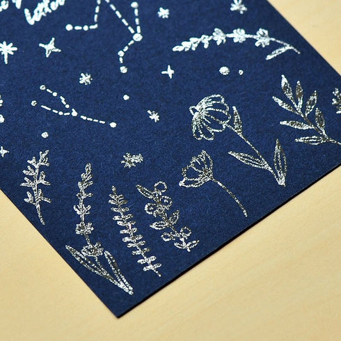 MU Lifestyle Print-On Stickers SILVER FOIL Rub-On Stickers Transfer Stickers 02 | Constellations Astrology Flowers Outer Space