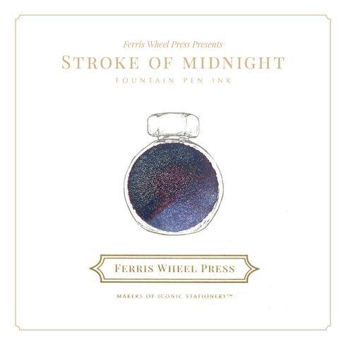 Ferris Wheel Press STROKE of MIDNIGHT SHIMMER Fountain Pen Ink Dip Pen Ink Calligraphy Ink Bottle Ink | 38ml