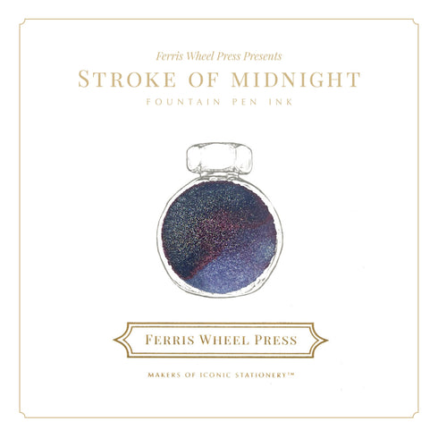 Ferris Wheel Press STROKE of MIDNIGHT SHIMMER Fountain Pen Ink Dip Pen Ink Calligraphy Ink Bottle Ink | 38ml