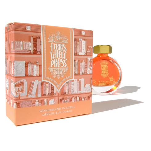 Ferris Wheel Press WONDERLAND in CORAL SHIMMER Fountain Pen Ink Dip Pen Ink Calligraphy Ink Bottle Ink | 38ml