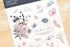 MU Lifestyle Print-On Stickers Rub-On Stickers Transfer Stickers Translucent Stickers 173 | Woodblock Flowers Sketch Flowers