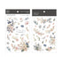 MU Lifestyle Print-On Stickers Rub-On Stickers Transfer Stickers Translucent Stickers 173 | Woodblock Flowers Sketch Flowers