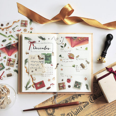 MU Lifestyle HOLIDAY CHRISTMAS Print-On Stickers Rub-On Stickers Transfer Stickers Translucent Stickers 1009 | Holiday Gifts Wrapping Paper