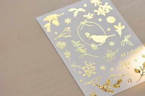 MU Lifestyle HOLIDAY CHRISTMAS Print-On Stickers Rub-On Stickers Transfer Stickers Gold Foil Stickers 02 | All Is Bright