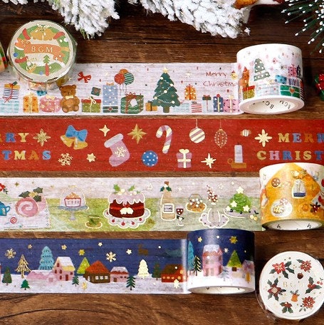 BGM Holiday Gifts Christmas Gifts Christmas Tree Gift of Giving GOLD FOIL Washi Tape