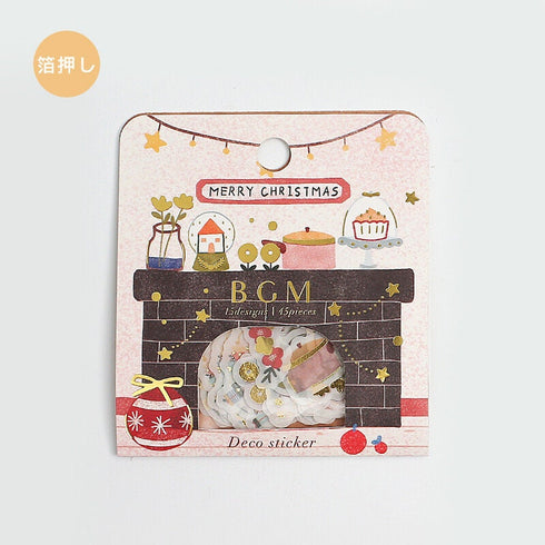 BGM Premium Die-Cut Flake Stickers Holiday Ornaments Holiday Wreath Christmas Mantle | FGLC008