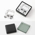 Midori Square Paintable Stamp Re-Inkable Self-Inking Stamp | TRAVEL VACATION Trip Gray Package