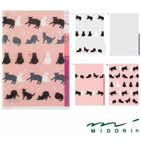 Midori MD A4 3 Pocket Clear Folder | Cat
