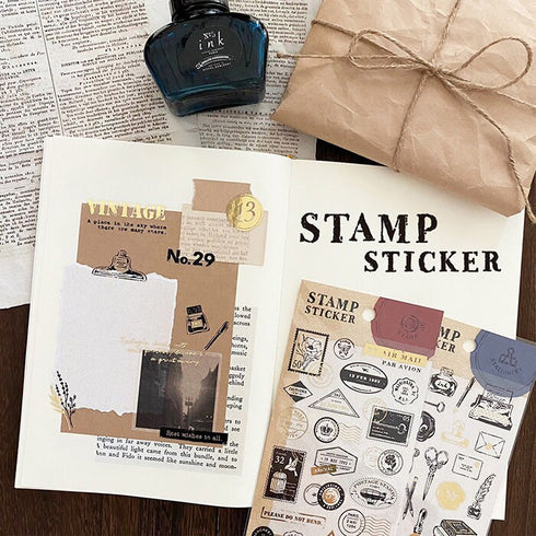 Mind Wave Seals TRAVEL STAMP Vintage Stamps Retro Stamps Ephemera Stamps Stickers Seals Bujo Tiny Stickers | 80879