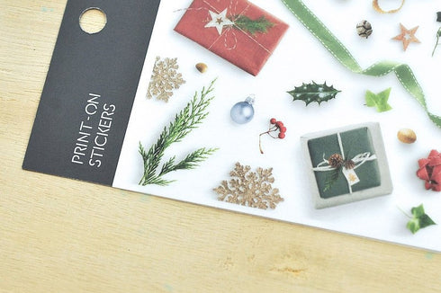 MU Lifestyle HOLIDAY CHRISTMAS Print-On Stickers Rub-On Stickers Transfer Stickers Translucent Stickers 1009 | Holiday Gifts Wrapping Paper