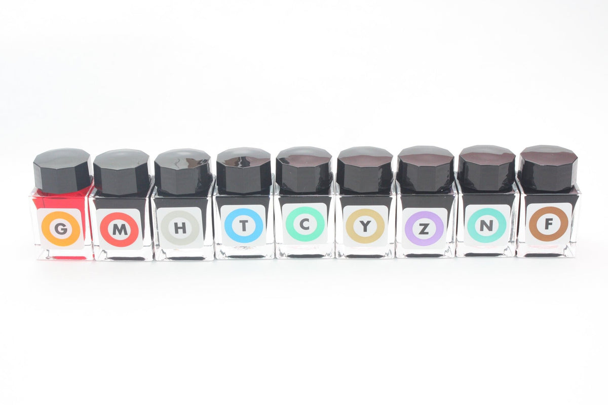 BUNGUBOX Japan TOKYO METRO Color Set Sheening Fountain Pen Ink Dip