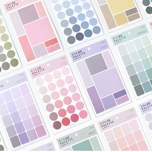PAPERIAN GRAY ROUND Color Palette Stickers Round Stickers Blank Stickers Circle Stickers Color Coordinated Sticker | R08
