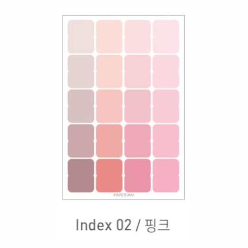 PAPERIAN GREEN INDEX Color Palette Stickers Tabs Stickers Blank Stickers Index Tabs Stickers Color Coordinated Sticker | I04