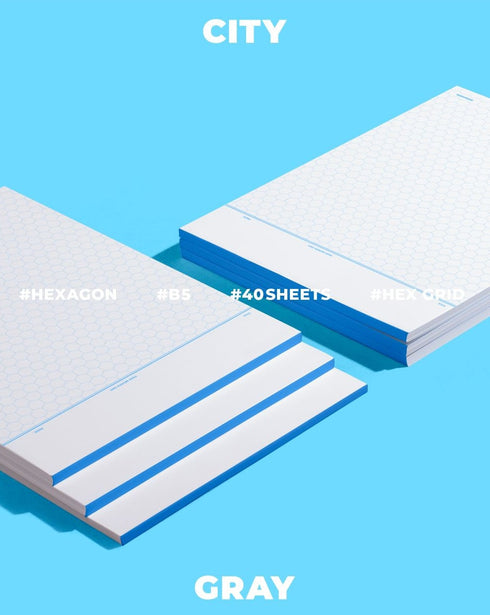 WHITE MoteMote B5 GRID 100gsm Note Paper Squared | 40 Sheets