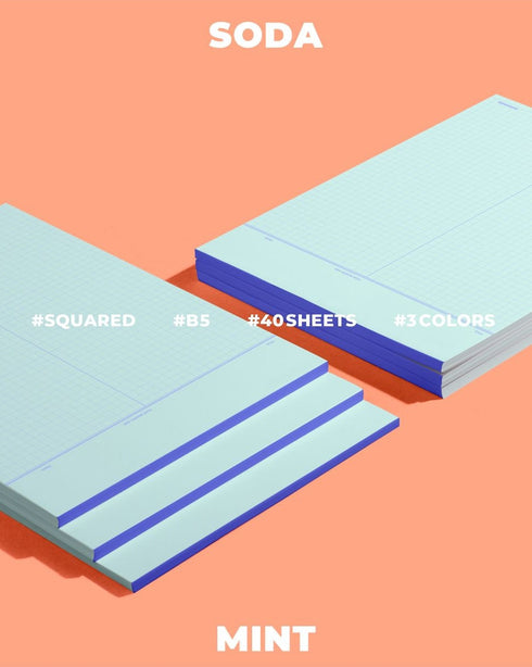 MERRY PURPLE MoteMote B5 Vocabulary 100gsm Note Paper Squared | 40 Sheets